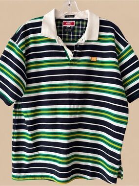 Y2K Vintage Ecko Stripe Polo Short Sleeve XL